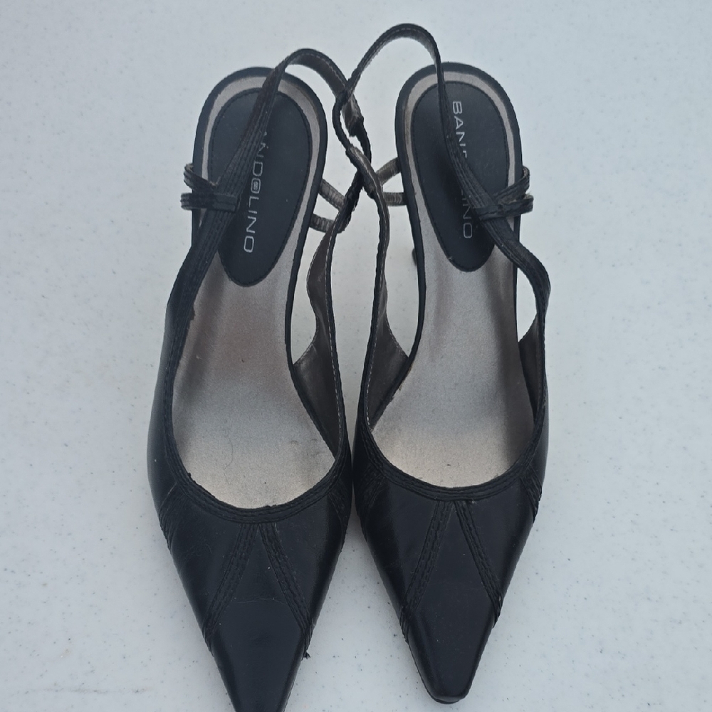 Bandolino Black Kitten Heel Slingbacks